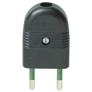 Spina 2P 10A Assiale Nero VIMAR 01020
