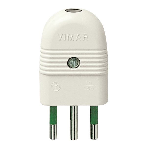 Spina 2P+T 10A Assiale Bianco VIMAR 01021.B