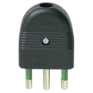 Spina 2P+T 16A Assiale Nero VIMAR 01026