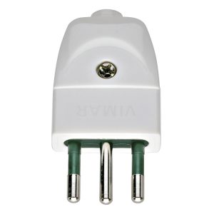 Spina 2P+T 10A S11 Assiale Bianco VIMAR 00201.B