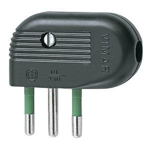 Spina 2P+T 10A 90° Nero VIMAR 01041