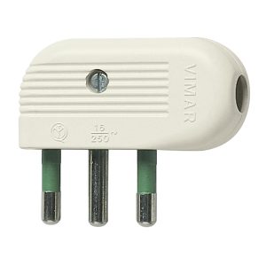 Spina 2P+T 16A 90° Bianco VIMAR 01043.B