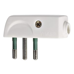 Spina 2P+T 10A Spa11 90° Bianco VIMAR 00206.B