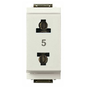 Presa 2P 15A Usa+Eu Ø4,8Mm Bianco VIMAR 17044.B