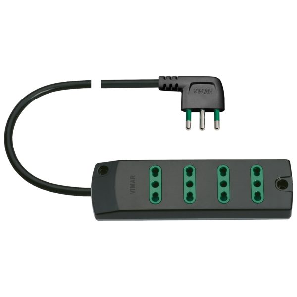 Presa Mult. 4P17/11+ S17 90° Nero VIMAR 00404.CC