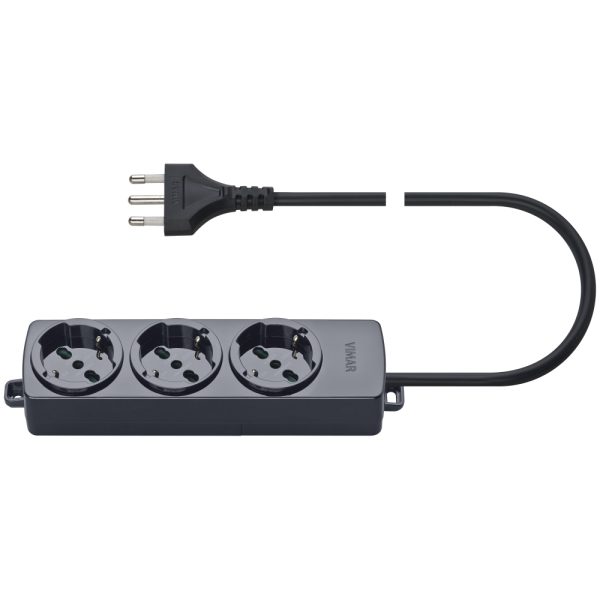 Presa Multipla 3 Universale+Cavo Nero VIMAR 01290.CC