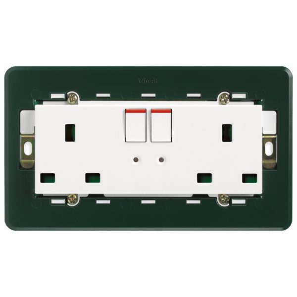 2 Prese 2P+T 13A Inglese Interr. Bianco VIMAR 14222