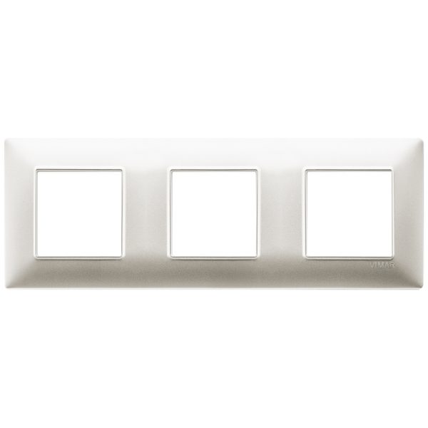 Placca 6M (2+2+2) Int71 Nichel Opaco VIMAR 14644.21