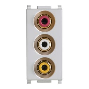 Presa Con 3 Connettori Rca Silver VIMAR 14335.SL