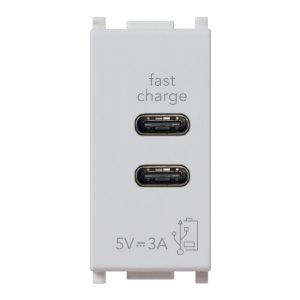 Alimentatore Usb C+C 5V 3A 1M Silver VIMAR 14292.CC.SL