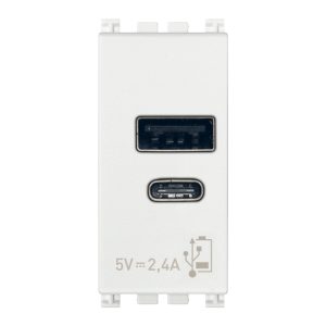 Alimentatore Usb A+C 5V 2,4A 1M Antib. B VIMAR 19292.AC.AB.B