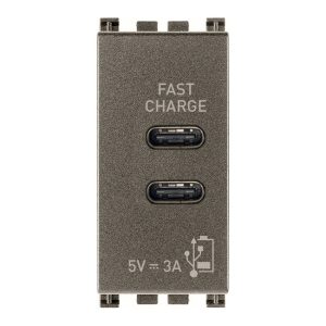 Alimentatore Usb C+C 5V 3A 1M Metal VIMAR 19292.CC.M