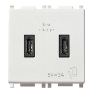 Alimentatore Usb C+C 5V 3A 2M Bianco VIMAR 14295.CC