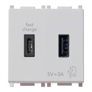 Alimentatore Usb A+C 5V 3A 2M Silver VIMAR 14295.AC.SL