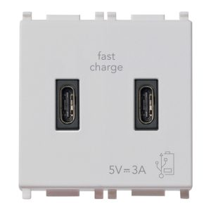 Alimentatore Usb C+C 5V 3A 2M Silver VIMAR 14295.CC.SL