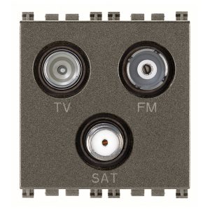 Presa Tv-Fm-Sat Diretta 3 Uscite Metal VIMAR 19303.M
