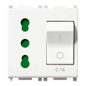 Presa 2P+T 16A P17/11 Intb+Mt C16 Bianco VIMAR 14273