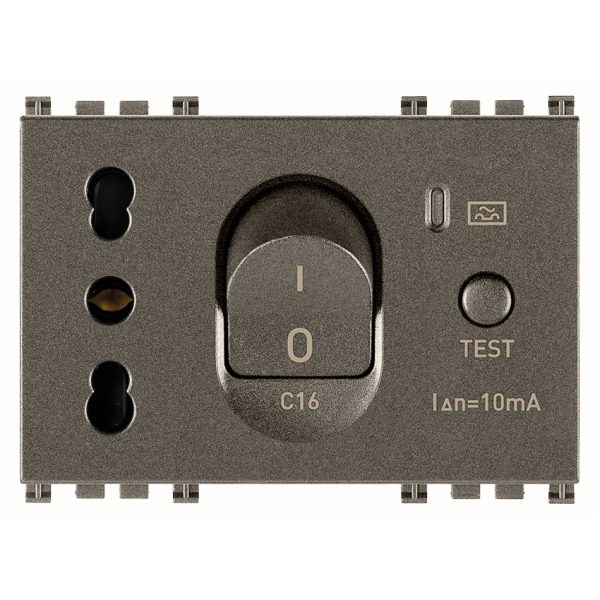 Presa 2P+T 16A P17/11Intb+Mtdifc16 Metal VIMAR 19283.M