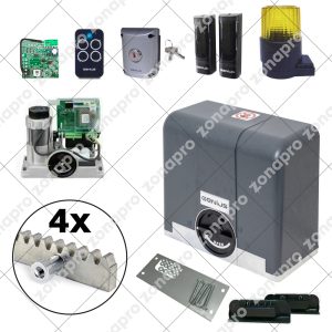 Kit FAAC GENIUS Automazione Cancello Scorrevole BLIZZARD 400kg 24v Cremagliera