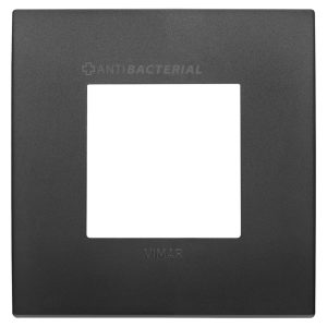 Placca Classic 2M Antibatterico Nero VIMAR 19642.AB.71