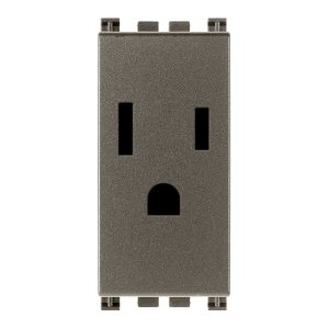 Presa 2P+T 15A Usa+Saso Metal VIMAR 19245.M