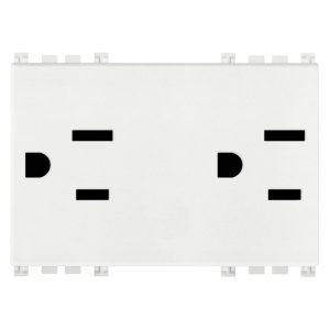 Due Prese 2P+T 15A Usa+Saso Bianco VIMAR 19246.B