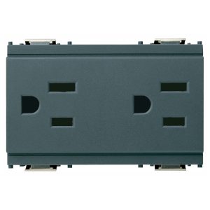 Due Prese 2P+T 15A Usa+Saso Grigio VIMAR 16246