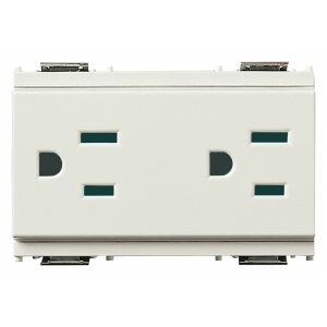 Due Prese Sicury 2P+T15A Usa+Saso Bianco VIMAR 16243.B