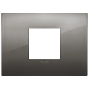 Placca Classic 2M Centrali Cromo Nero VIMAR 19652.09