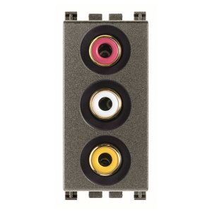 Presa Con 3 Connettori Rca Metal VIMAR 19335.M