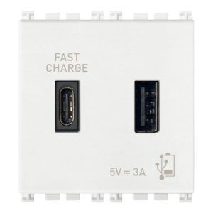 Alimentatore Usb A+C 5V 3A 2M Antibatt.B VIMAR 19295.AC.AB.B