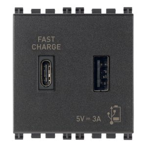 Alimentatore Usb A+C 5V 3A 2M Antibatt.G VIMAR 19295.AC.AB