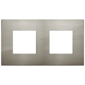 Placca 4M (2+2)Int71 Cl Acciaio Spazz VIMAR 19643.08