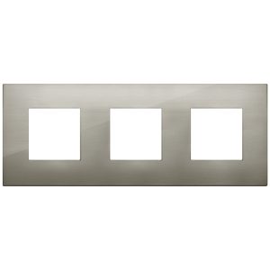 Placca 6M (2+2+2)Int71 Cl Acciaio Spazz VIMAR 19644.08