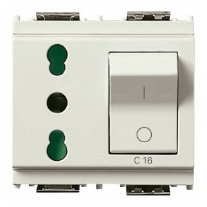 Presa 2P+T 16A P17/11 Intb+Mt C16 Bianco VIMAR 16273.B
