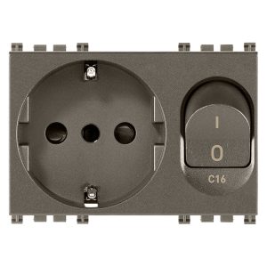 Presa 2P+T 16A P30 Intb+Mt C16 Metal VIMAR 19276.M