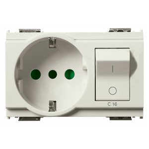 Presa 2P+T 16A P30 Intb+Mt C16 Bianco VIMAR 16276.B