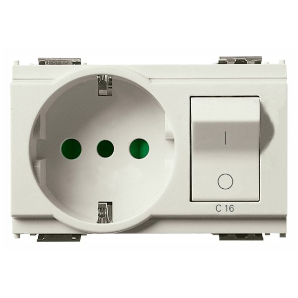 Presa 2P+T 16A P30 Intb+Mt C16 Bianco VIMAR 16276.B