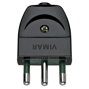 Spina 2P+T 16A S17 Assiale Nero VIMAR 00202