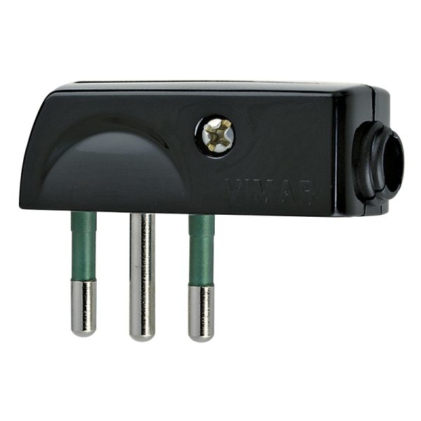 Spina 2P+T 10A Spa11 90° Nero VIMAR 00206