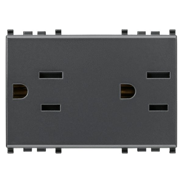2 Prese Sicury 2P+T 15A Usa+Saso Grigio VIMAR 20243