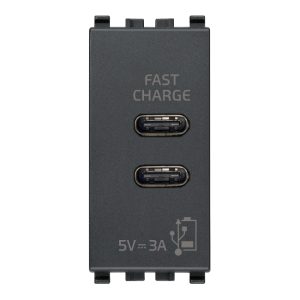 Alimentatore Usb C+C 5V 3A 1M Grigio VIMAR 20292.CC