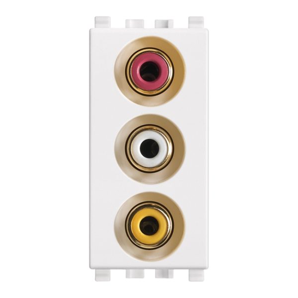 Presa Con 3 Connettori Rca Bianco VIMAR 20335.B