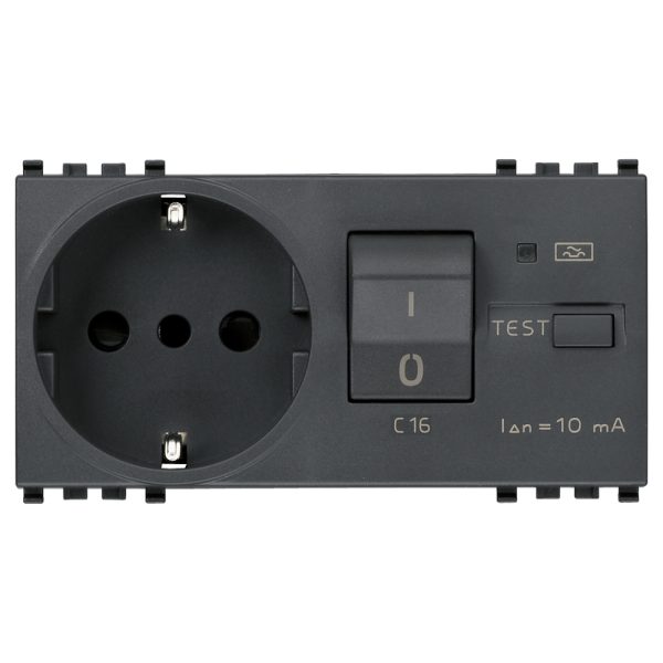 Presa 2P+T 16A P30 Intb+Mtdiffc16 Grigio VIMAR 20286