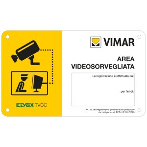 Cartello Area Videosorv.Con Collegamento VIMAR 46927.002