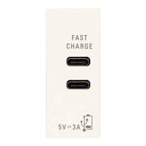 Alimentatore Usb C+C 5V 3A Bianco VIMAR 30292.CCB