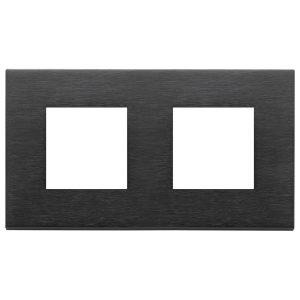 Placca 4M (2+2)Int71 Nero Spazzolato VIMAR 22643.13