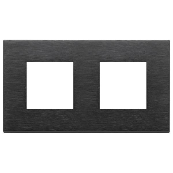 Placca 4M (2+2)Int71 Nero Spazzolato VIMAR 22643.13