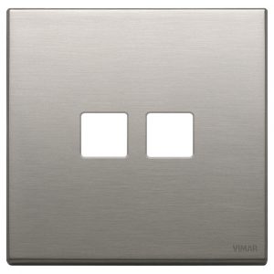 Placca 2Mx2 Flat Nichel Spazzolato VIMAR 22682.2.11