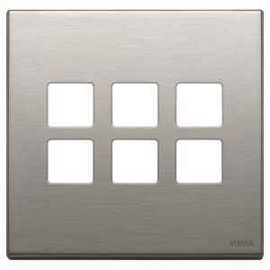 Placca 3Mx6 Bs Flat Nichel Spazzolato VIMAR 22695.11